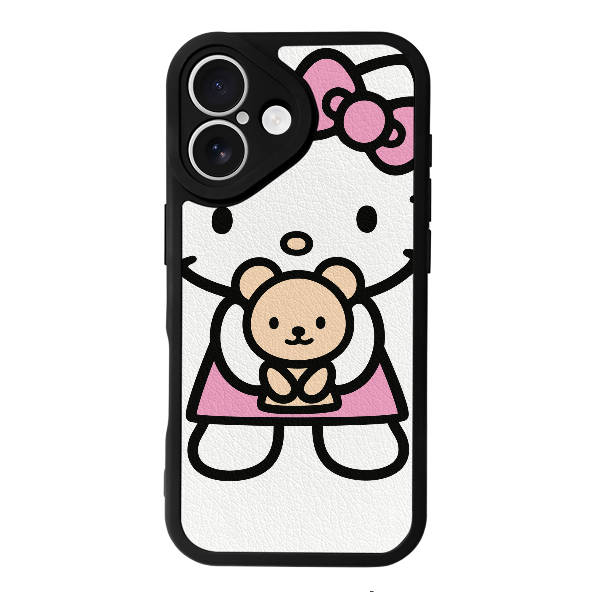 （画像用） Hello Kitty ハローキティ 【iPhone 16シリーズ対応】シリコンスマホケース（レザー調） 材質：シリコン